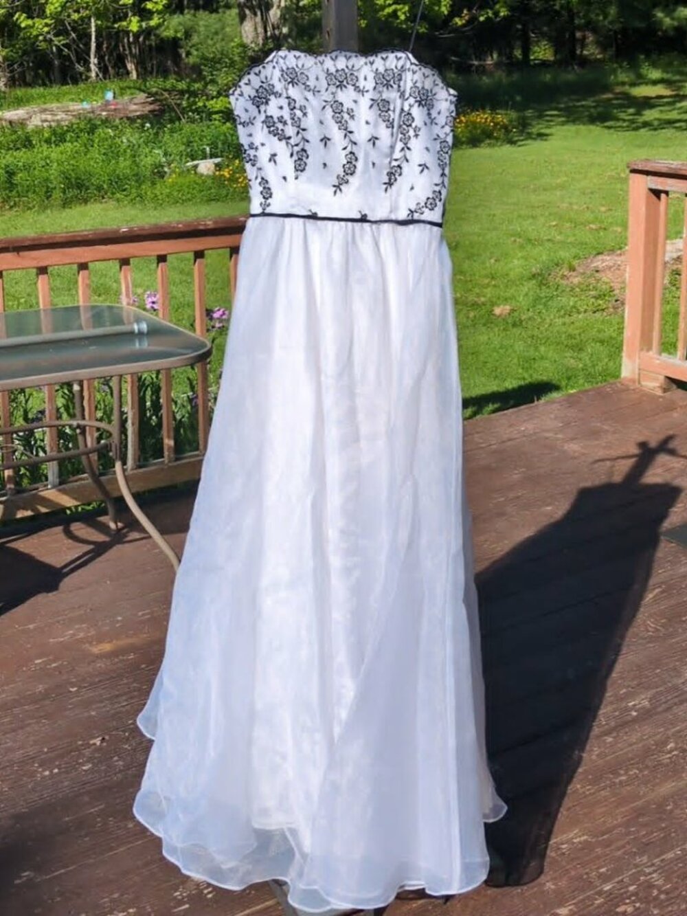 Vintage De Laru Sheila Yen White Gown Dress Sz 7/8 1990's Y2K 2000's Prom Formal